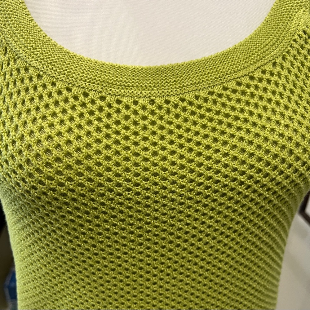 Nic+Zoe Mesh Stitch Knit Tank Top Sleeveless Grasshopper Green S NWT - Picture 9 of 15